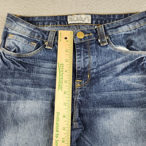 Y2K Baby Phat Jeans Women's/Jr's 7 Mid Rise Capri Cuffed Stretch Blue VTG Denim - Picture 5 of 11